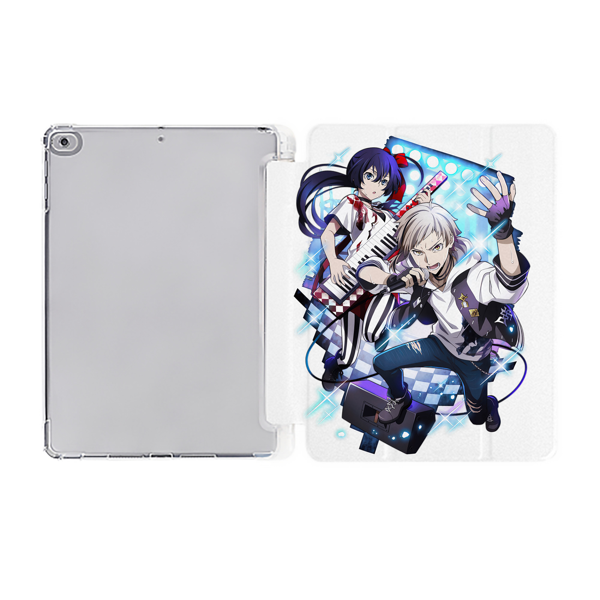 （画像用） 文豪ストレイドッグス Bungo Stray Dogs IPad ケース ペン収納付き 三つ折りスタンド PUレザー×シリコン 対応機種9.5/10.5/10.9インチ